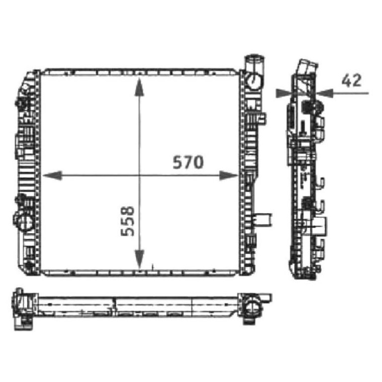 Radiador de Água para Mercedes-Benz LB-814 e LO-814 - Magneti Marelli - RMML0826