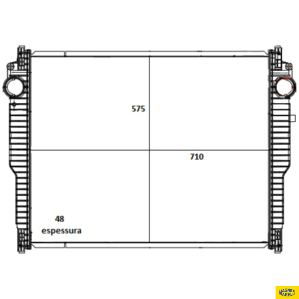 Radiador de Água para Volvo VM 210 R e VM 260 - Magneti Marelli - RMM1314VO