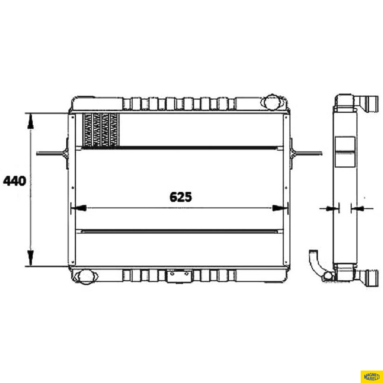 Radiador de Água para Volkswagen 7-100 - Magneti Marelli - RMM1040NVW