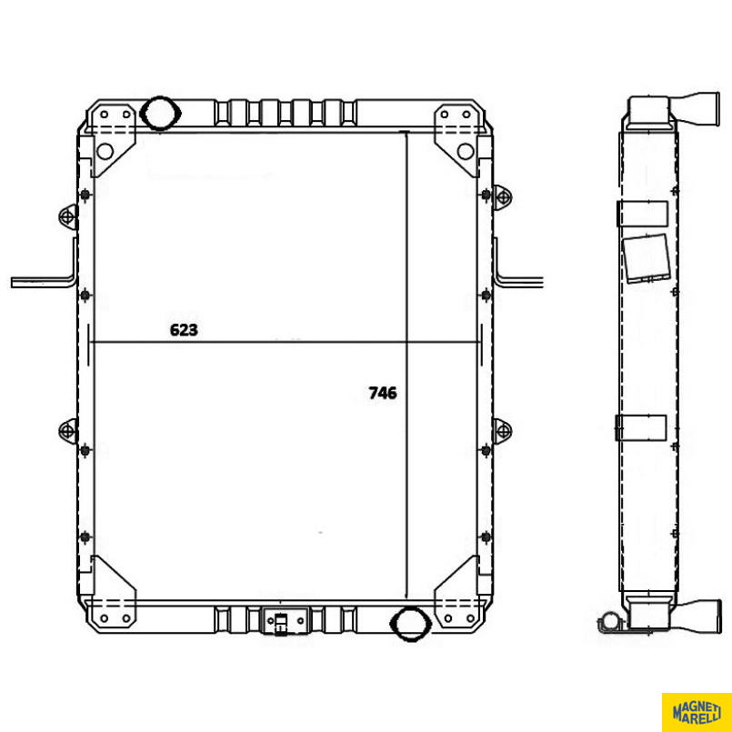 Radiador de Água para Ford Cargo 1722 - Magneti Marelli - RMM1035NFD