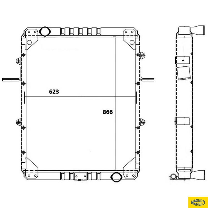 Radiador de Água para Ford Cargo 4030 e Cargo 4331 - Magneti Marelli - RMM1036NFD