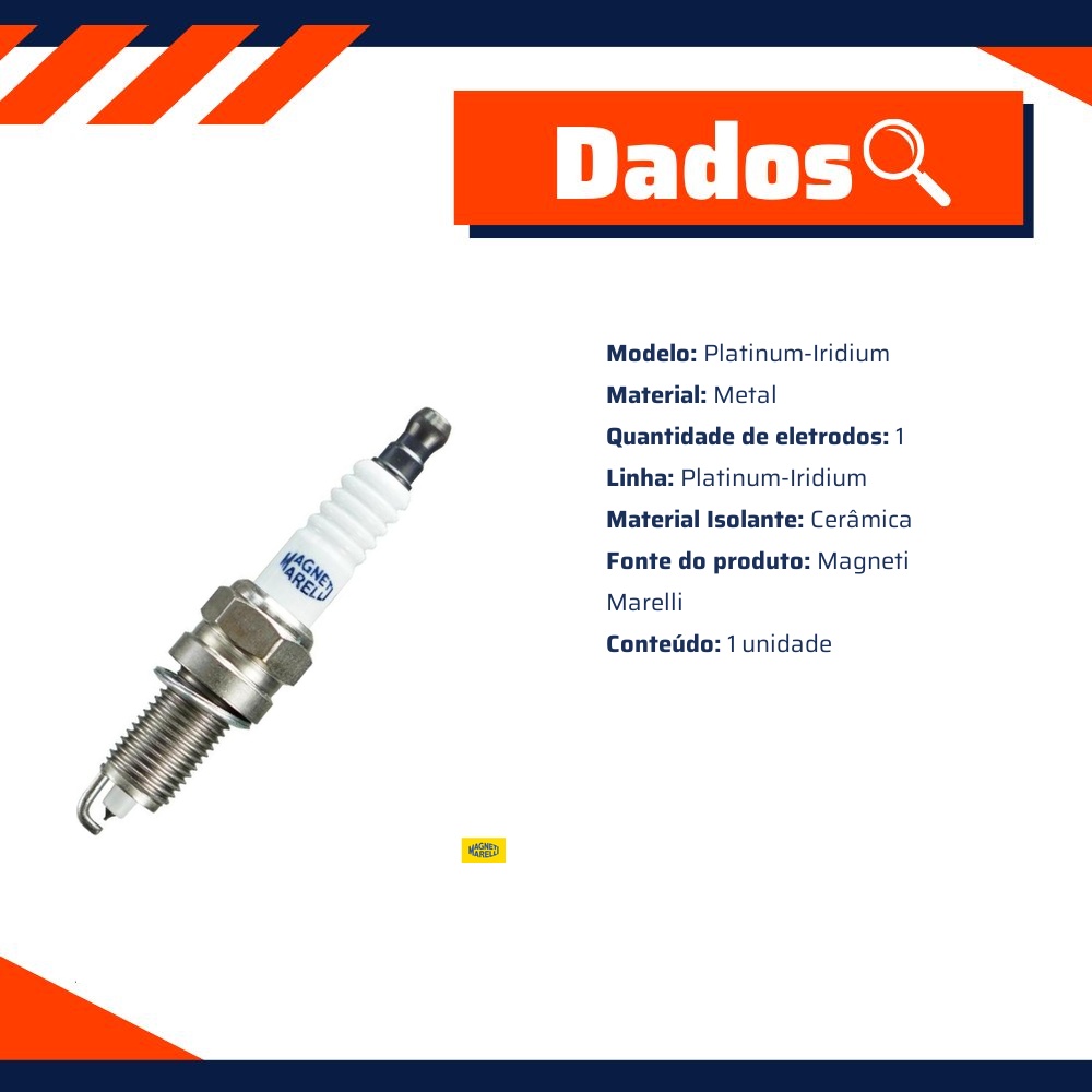 Vela de Ignição Platinum-Iridium - Magneti Marelli - DK8RAIPMM-10