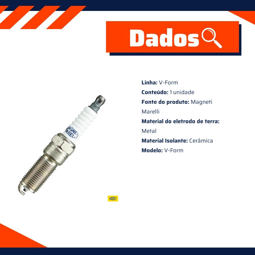 Vela de Ignição V-Form - Magneti Marelli - QH7RFMM-10