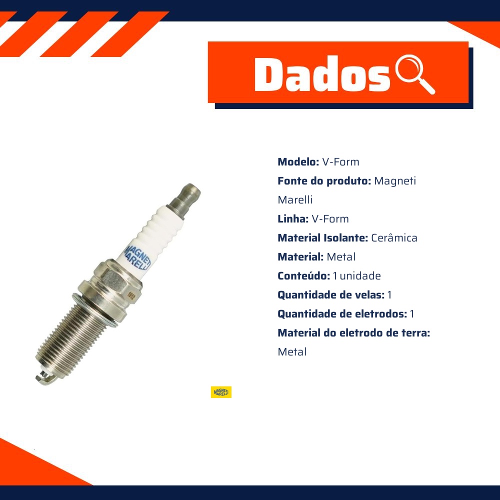 Vela de Ignição V-Form - Magneti Marelli - KH6RFMM