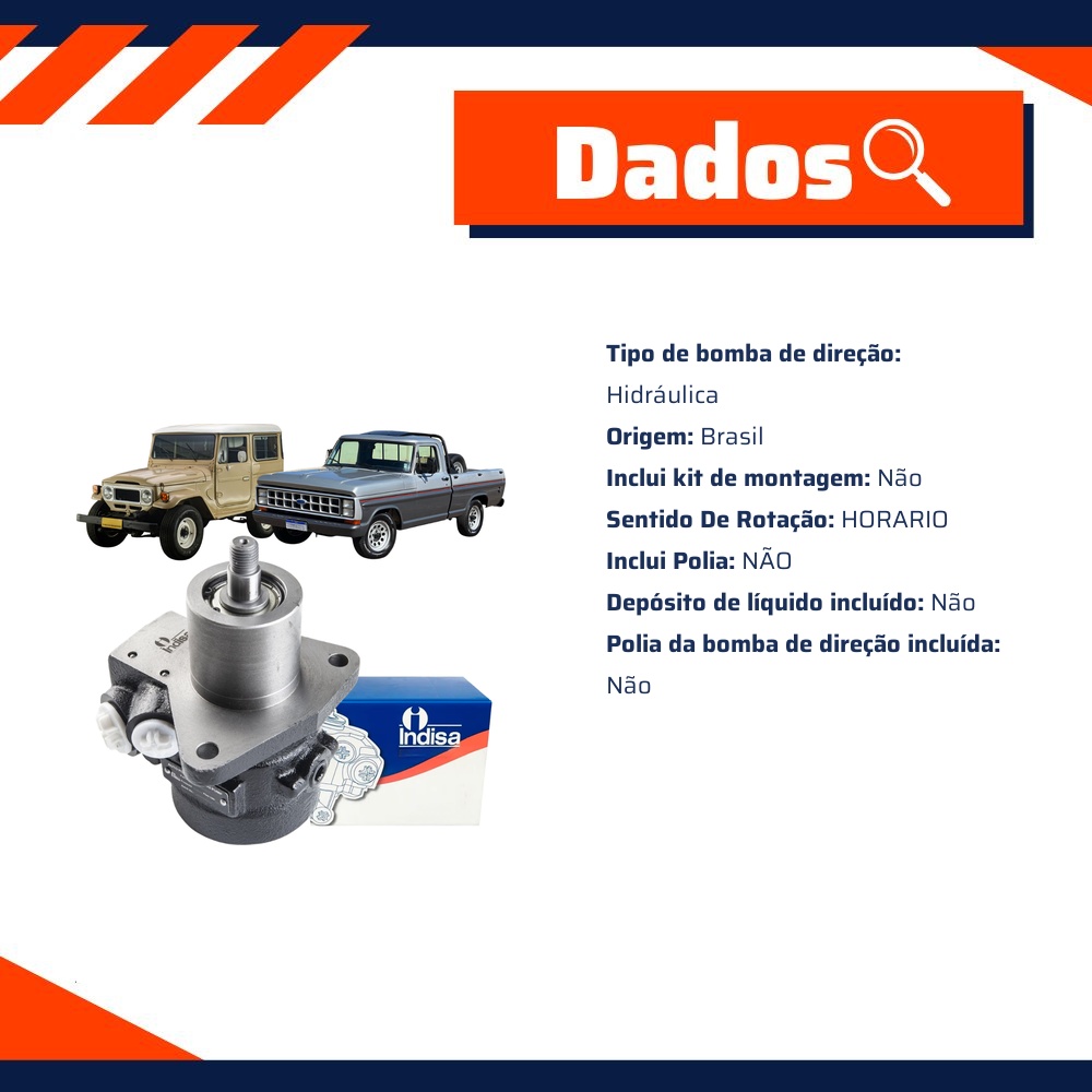 Bomba de Direção Hidráulica - Indisa - DH906103