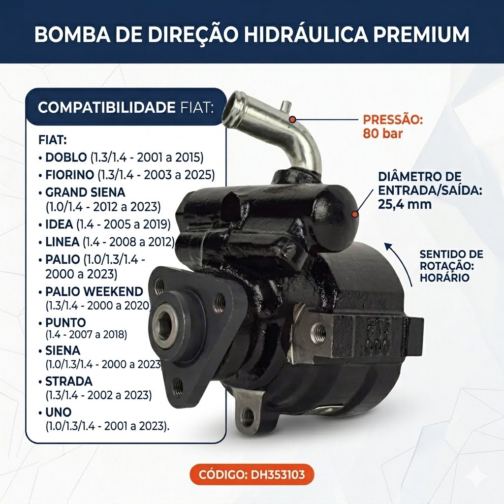 Bomba de Direção Hidráulica - Indisa - DH353103