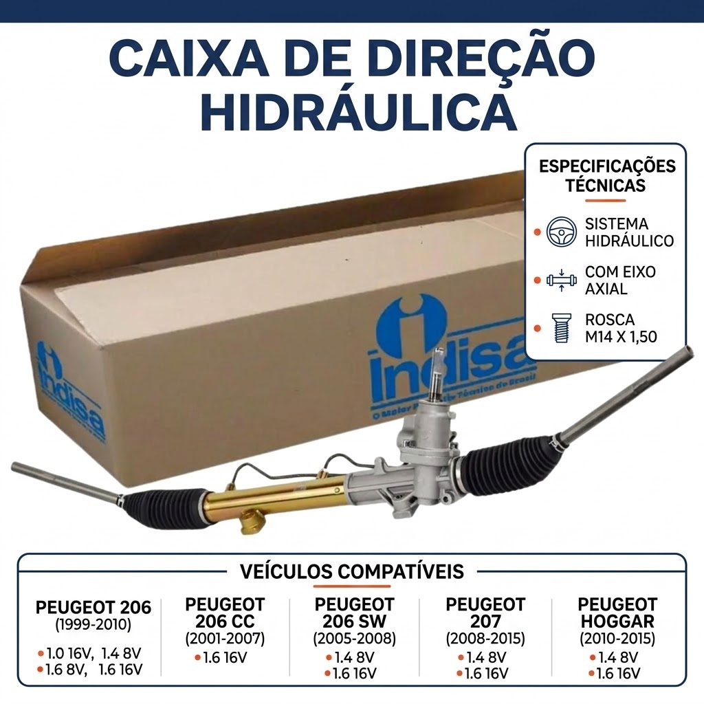 Caixa de Direção Hidráulica - Indisa - CX958112
