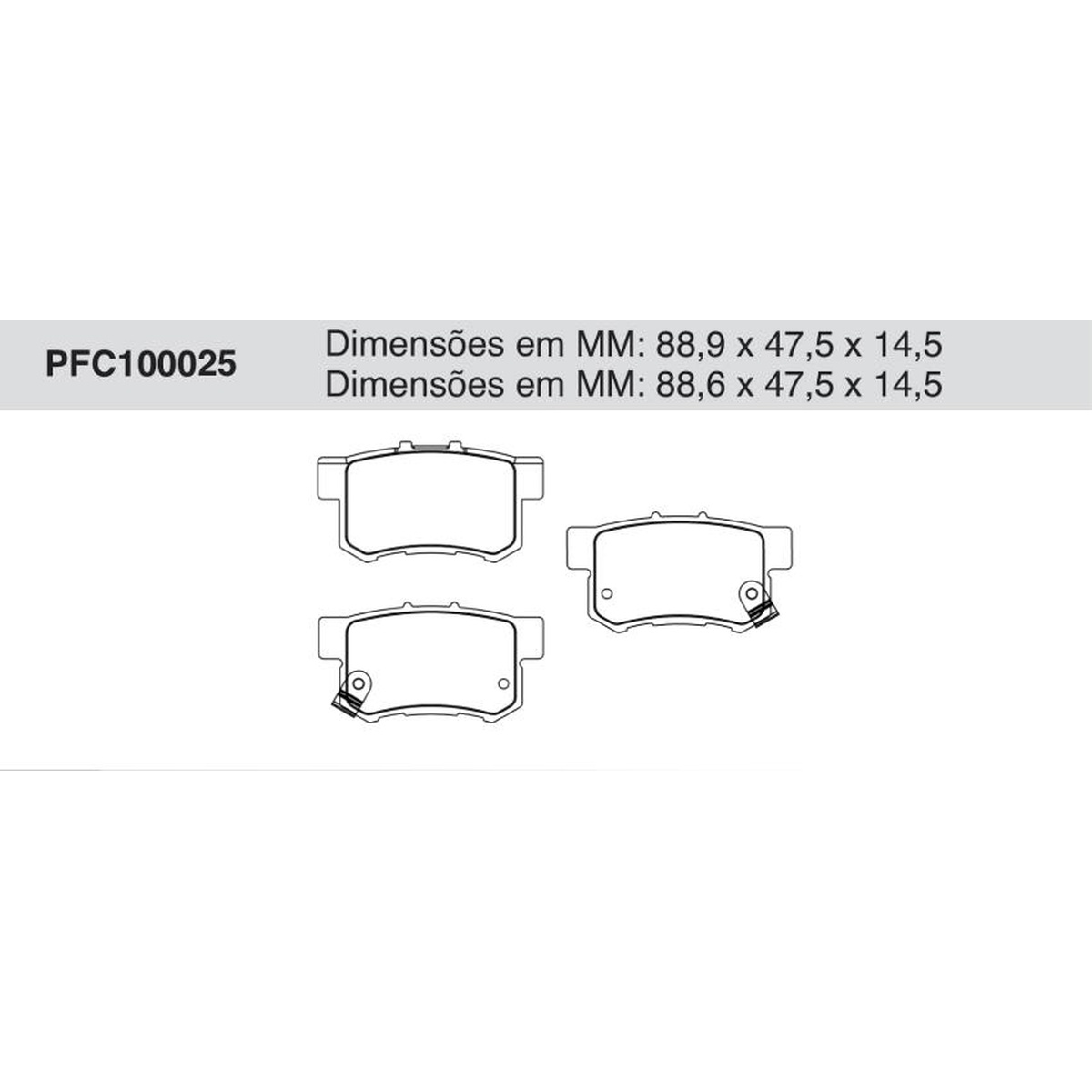 Jogo De Pastilha De Freio Traseira - Cofap - PFC100025
