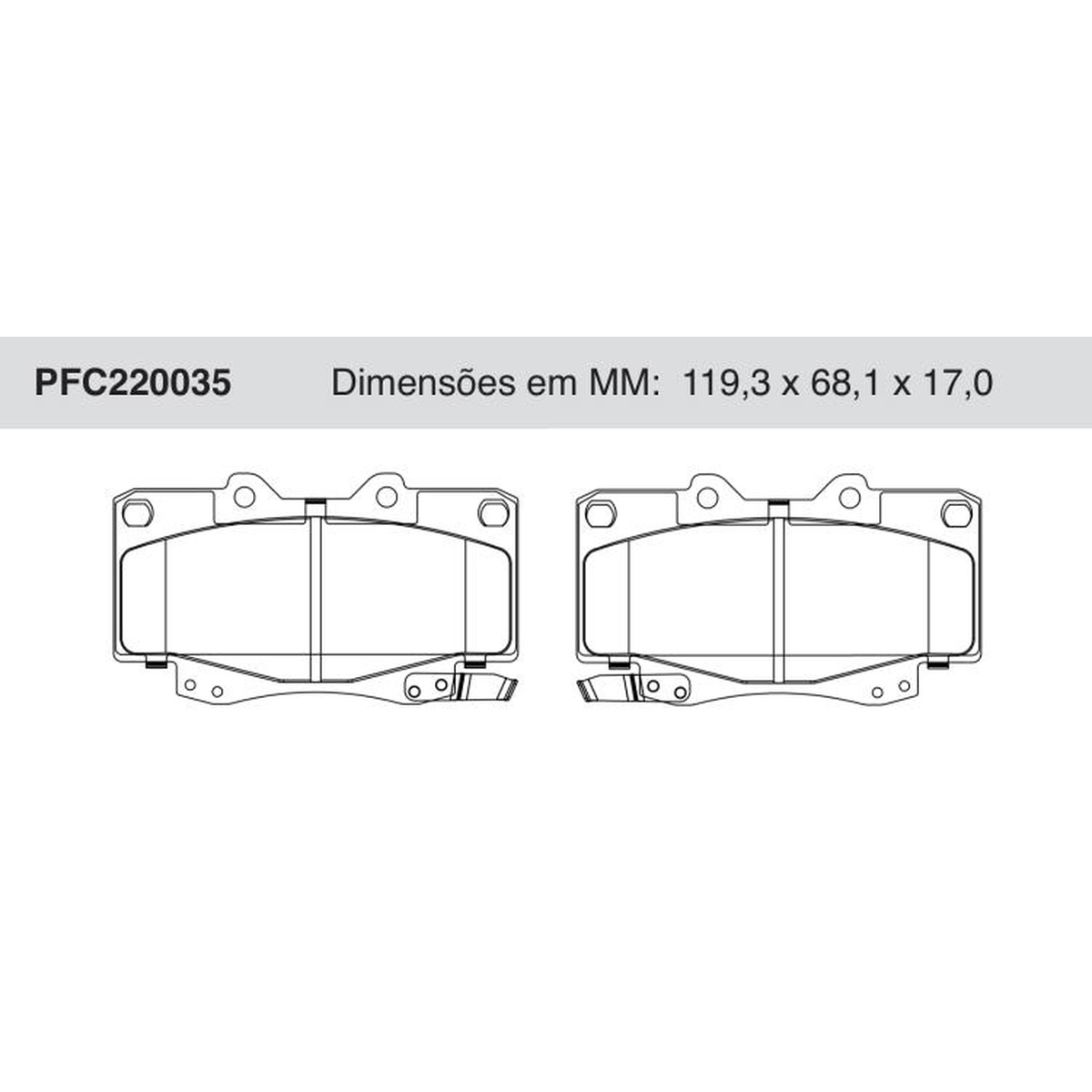Jogo de Pastilha de Freio Dianteira Cerâmica para Toyota Hilux - Cofap - PFC220035