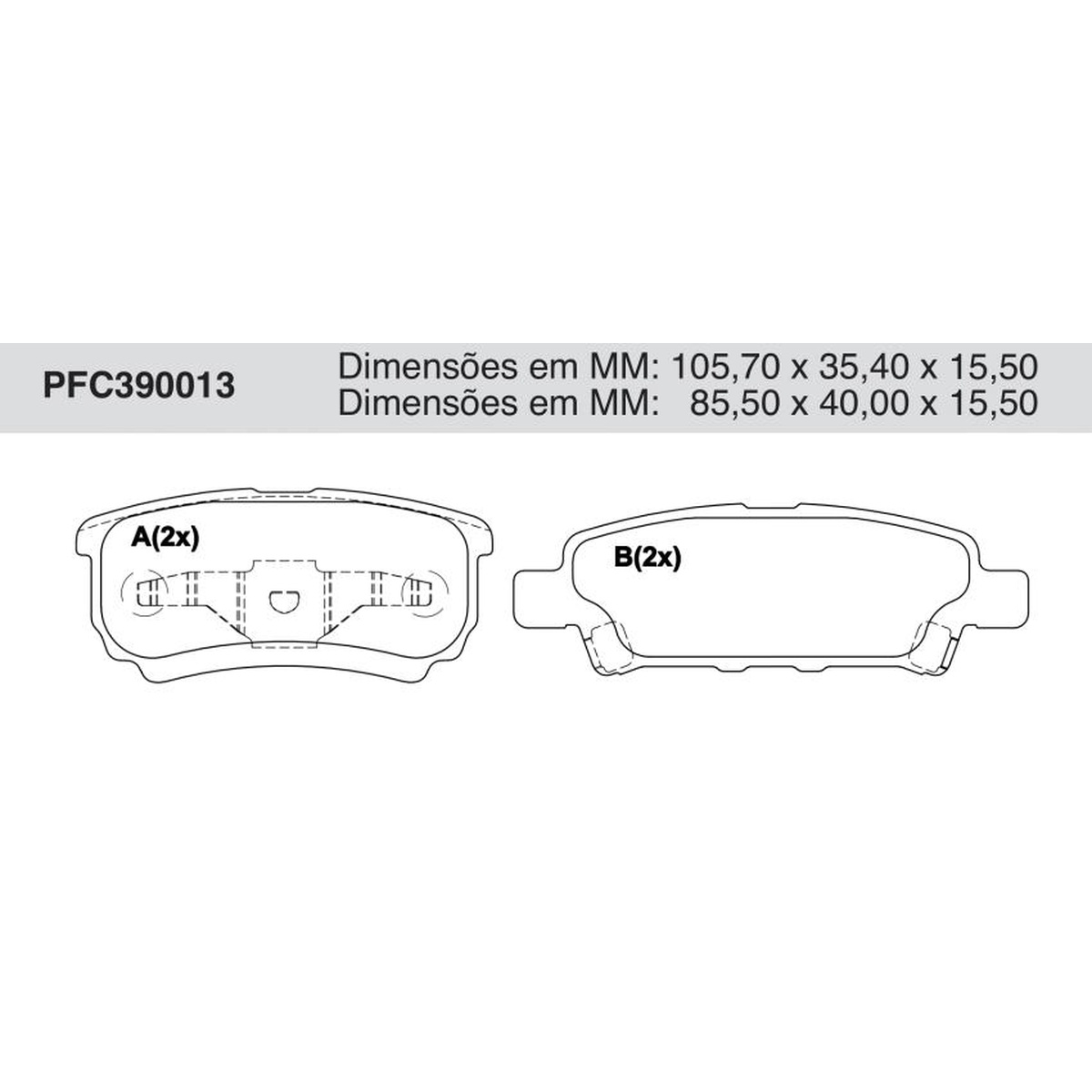 Jogo De Pastilha De Freio Traseira - Cofap - PFC390013