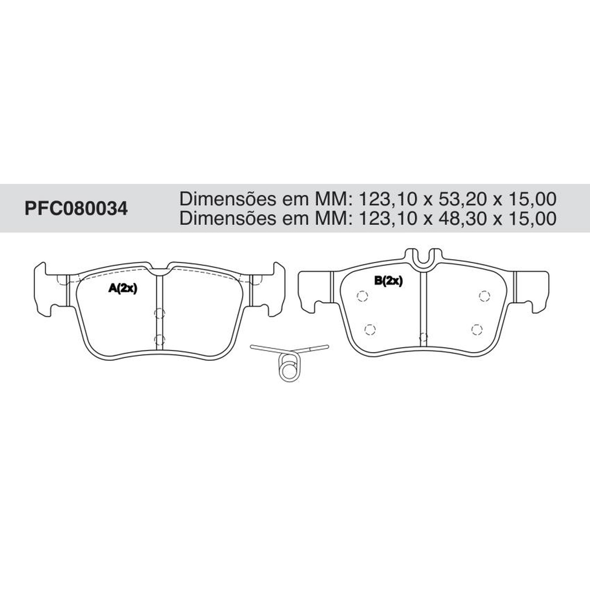 Jogo de Pastilha de Freio Traseira para Ford Fusion - Cofap - PFC080034
