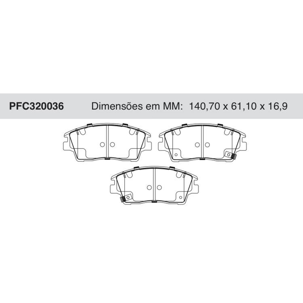 Jogo de Pastilha de Freio Dianteira Cerâmica para Hyundai Tucson e KIA Sportage - Cofap - PFC320036