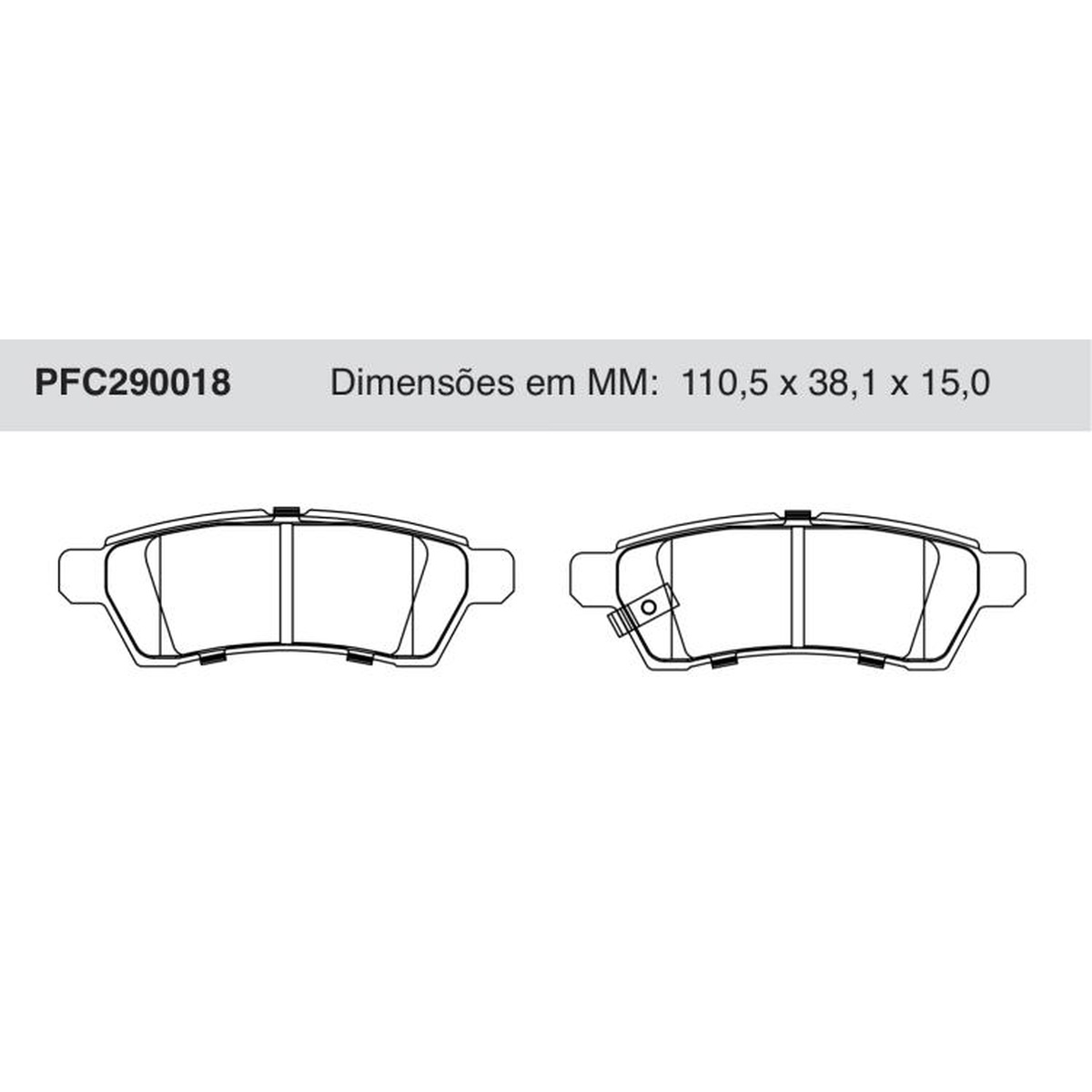 Jogo de Pastilha de Freio Cerâmica Traseira para Nissan Frontier - Cofap - PFC290018