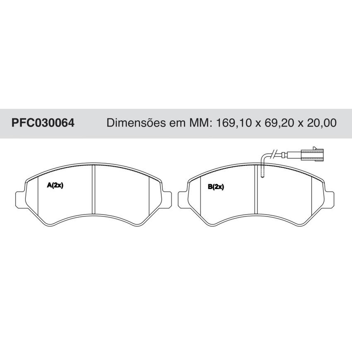 Jogo de Pastilha de Freio Dianteira para Fiat Ducato - Cofap - PFC030064