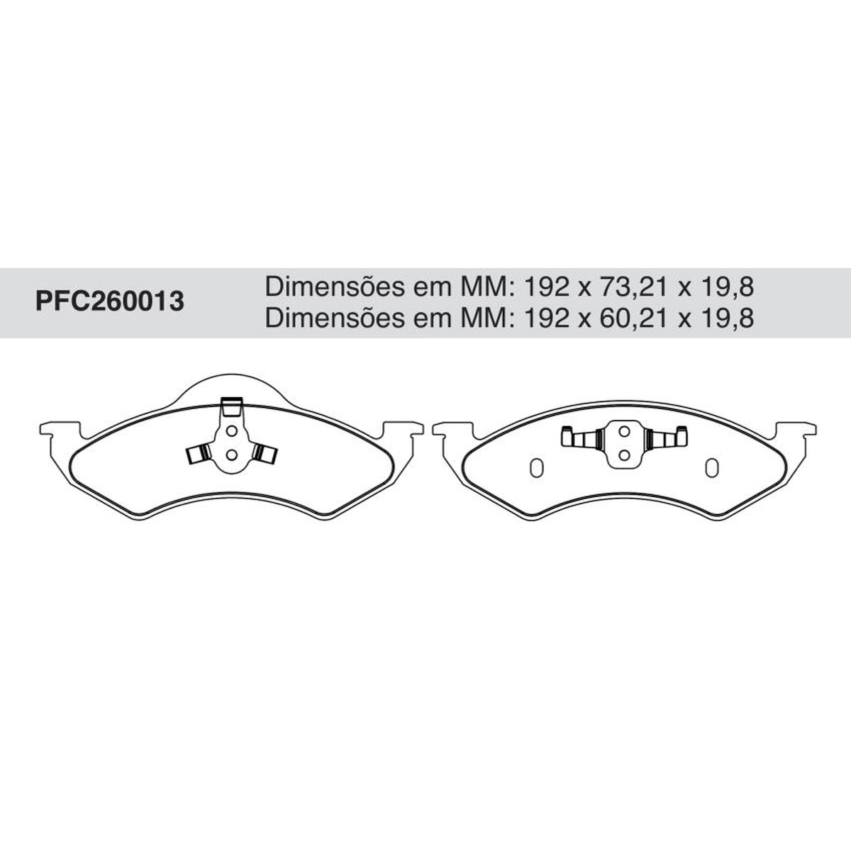 Jogo de Pastilha de Freio Dianteira para Dodge Dakota - Cofap - PFC260013