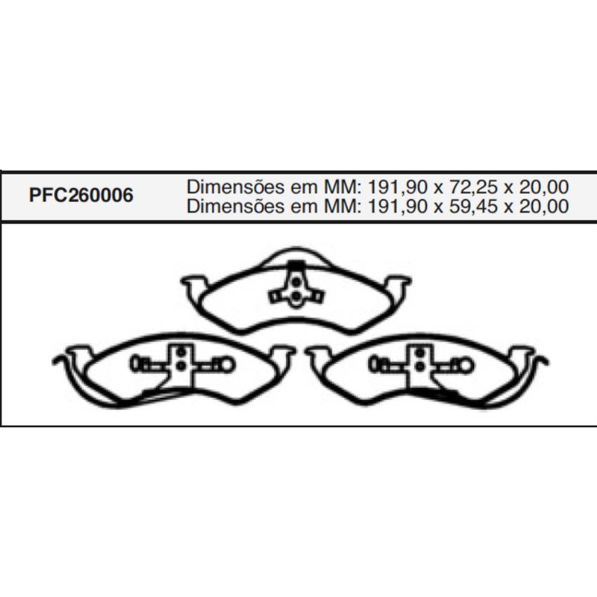 Jogo de Pastilha de Freio Dianteira para Dodge Dakota - Cofap - PFC260006