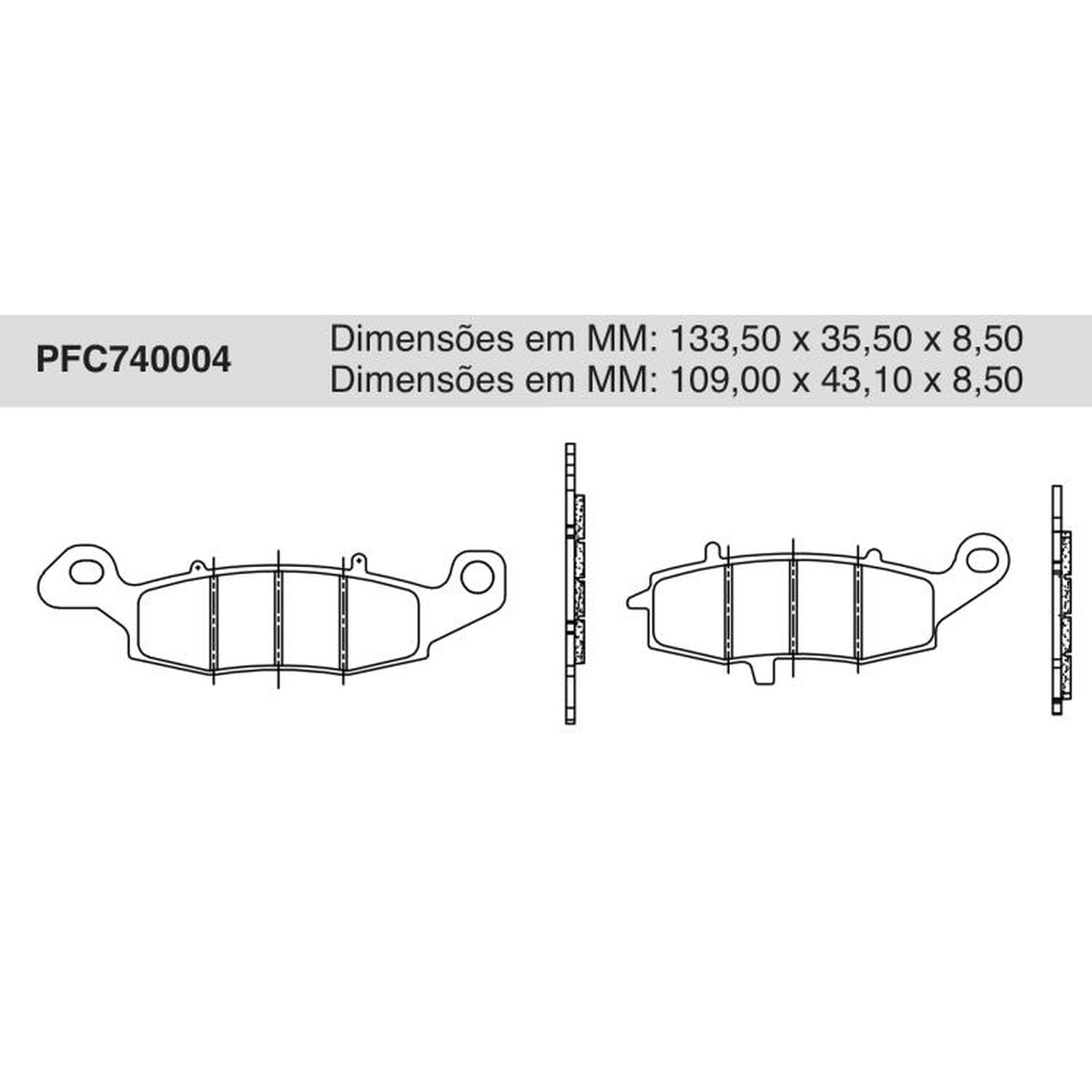 Jogo de Pastilha de Freio Dianteira - Cofap - PFC740004