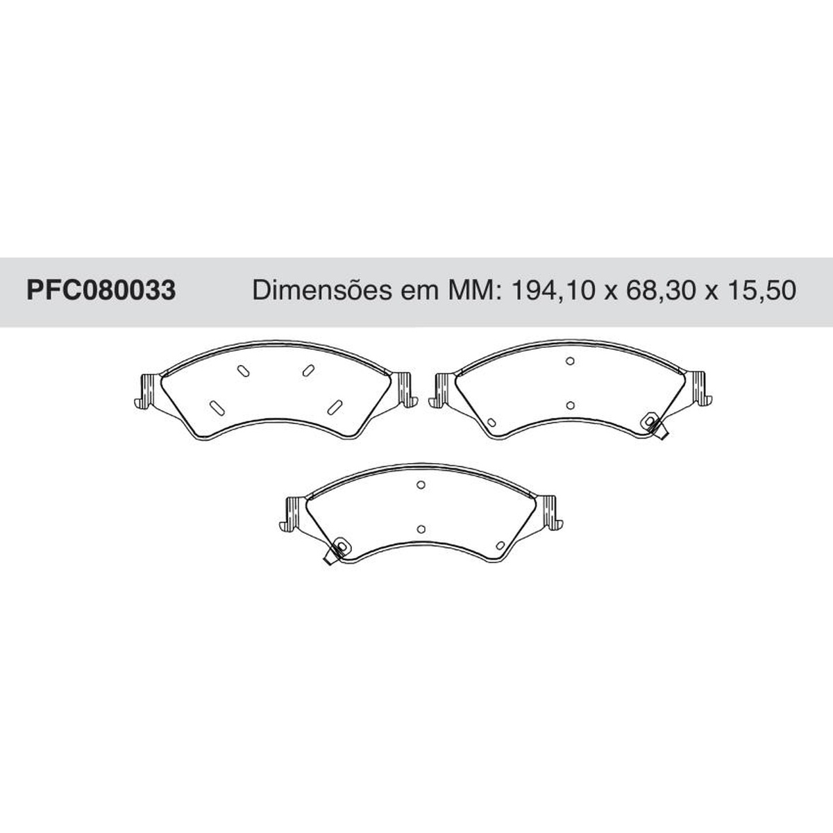 Jogo de Pastilha de Freio Dianteira para Ford Ranger - Cofap - PFC080033