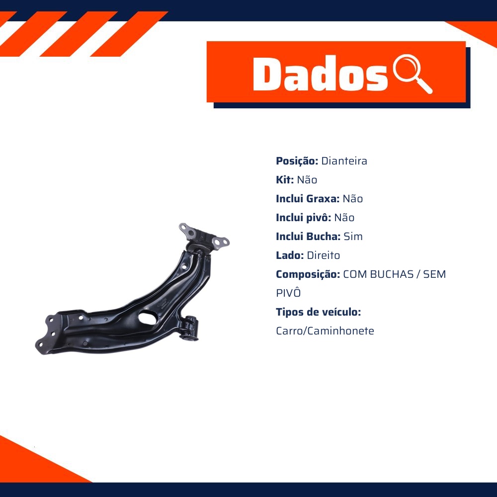 Bandeja de Suspensão Dianteira Superior com Buchas para Fiat Strada - Cofap - BJC03064M