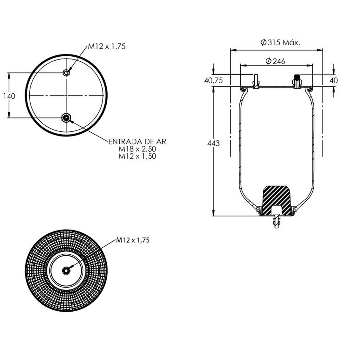 Kit Pneumático Para Eixo De Suspensão Sem Base - Cofap - KPC82302
