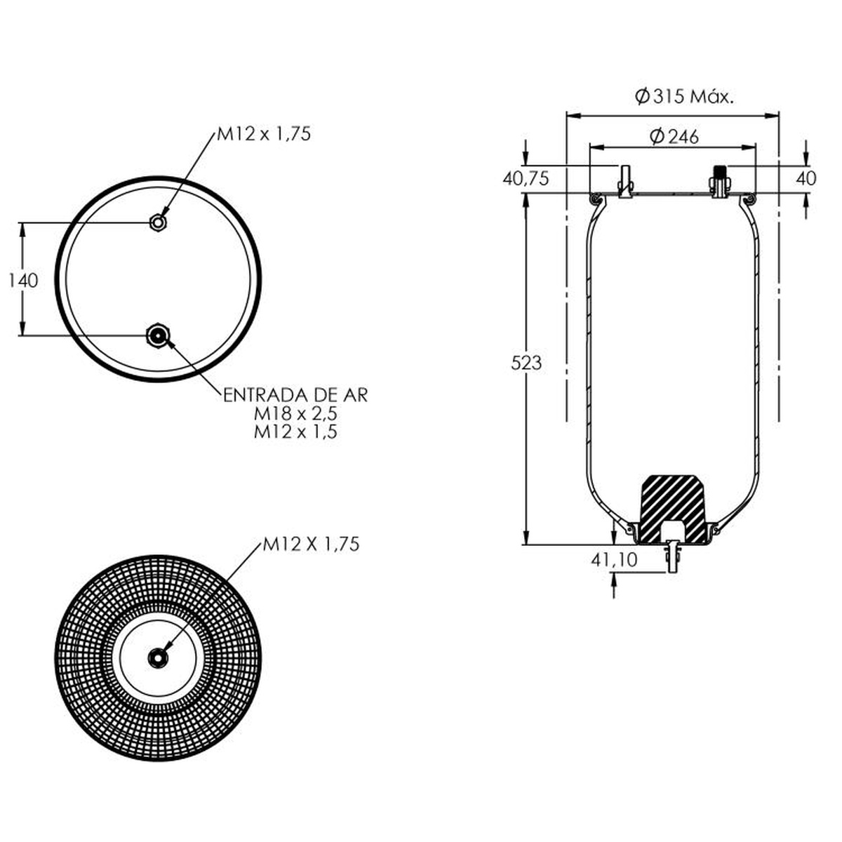Kit Pneumático Para Eixo De Suspensão Sem Base - Cofap - KPC82301