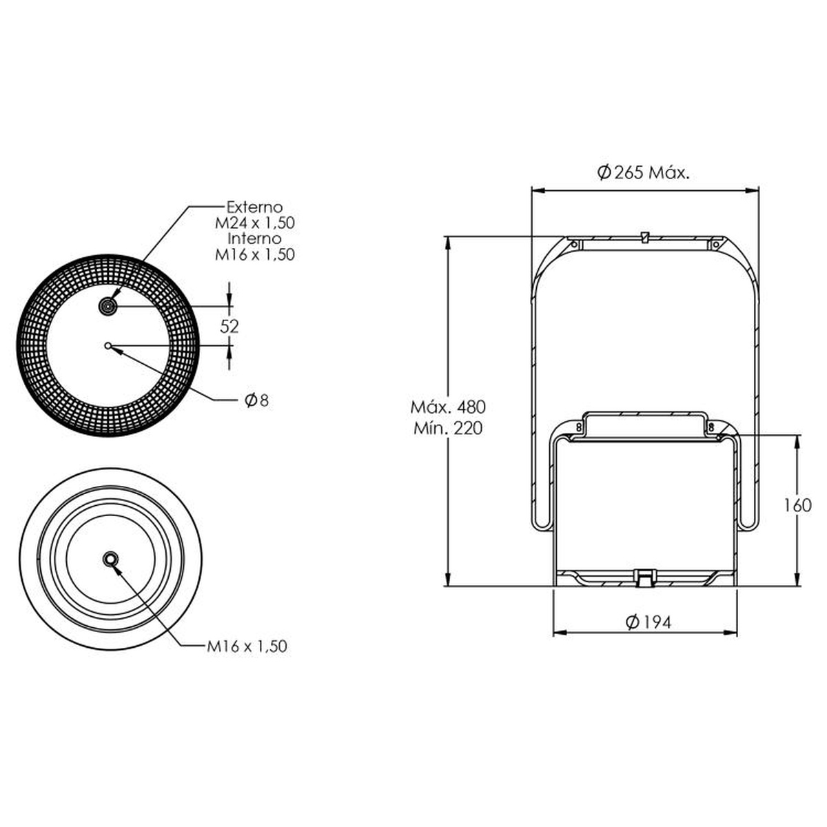 Mola Pneumática para Eixo de Tração Completa Sem Sensor - Cofap - MPC02302