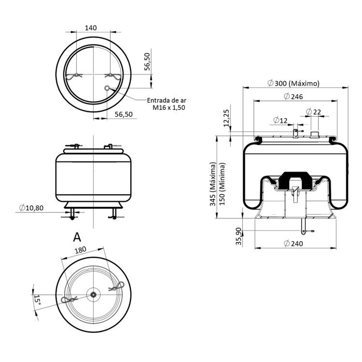 Bolsa Ar Suspensão Dianteira - Cofap - MPC06307