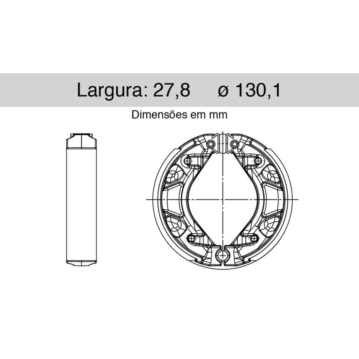 Sapata de Freio Traseira para Yamaha YBR 125 FACTOR e YS 250 FAZER - Cofap - SFC420007.25