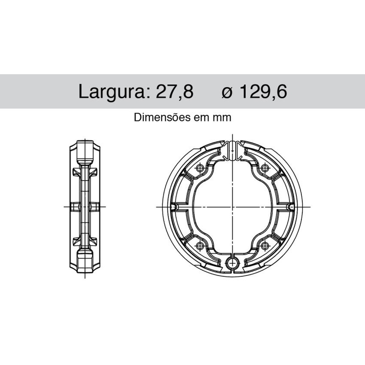 Sapata de Freio Traseira para Yamaha YBR 125 - Cofap - SFC420006