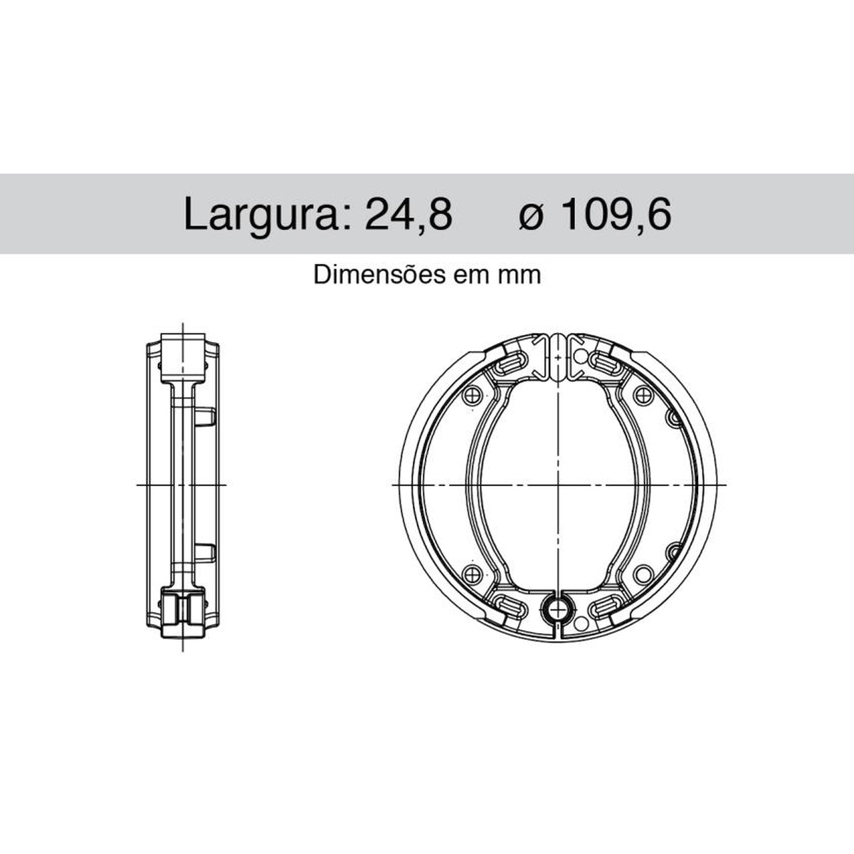 Sapata de Freio Traseira para Yamaha Crypton 105 - Cofap - SFC420005