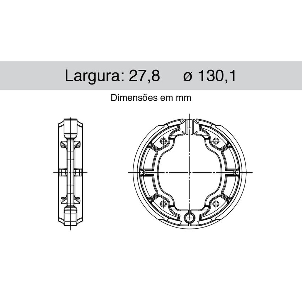 Sapata de Freio Traseira para Yamaha YBR 125 - Cofap - SFC420006.25