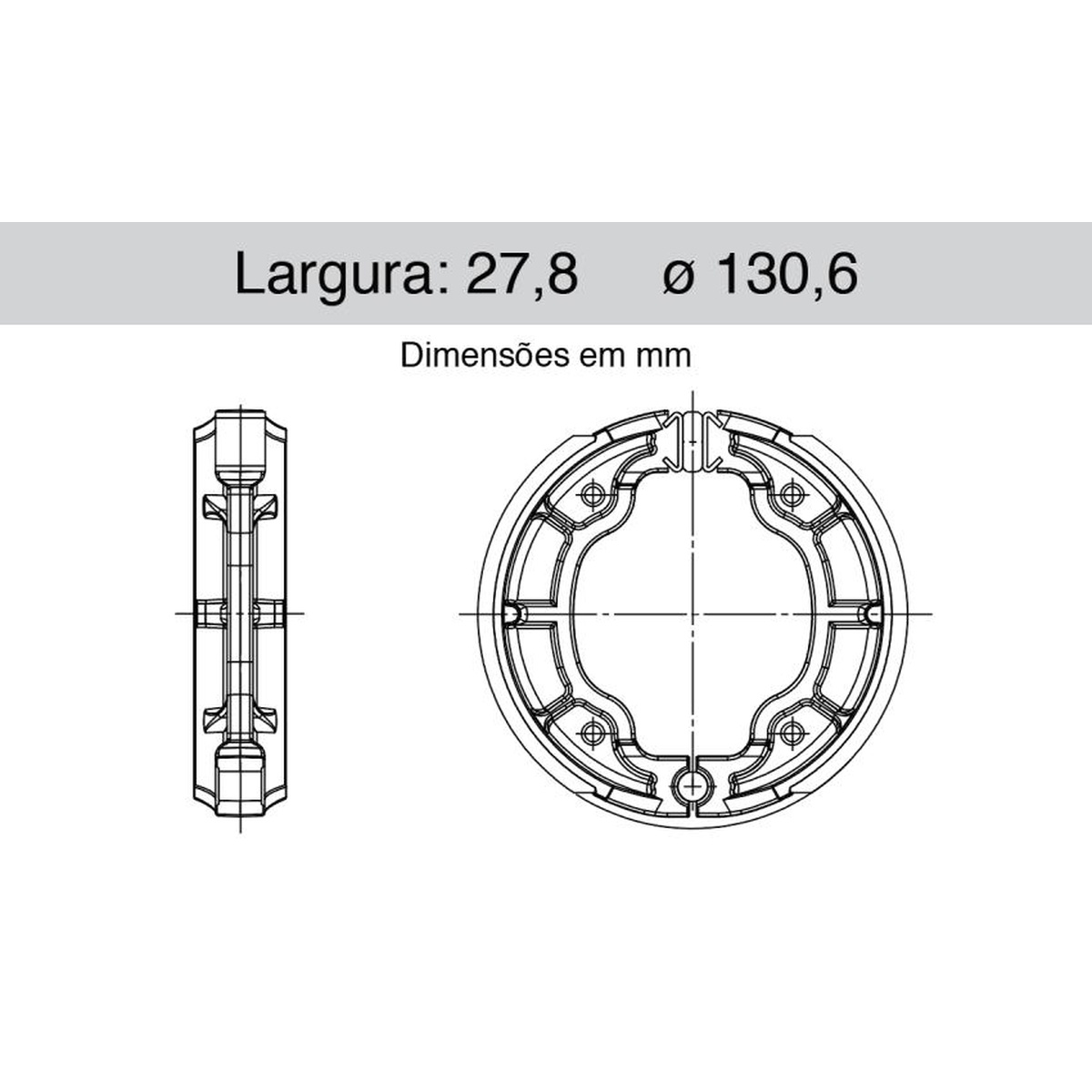 Sapata de Freio Traseira para Yamaha YBR 125 - Cofap - SFC420006.50