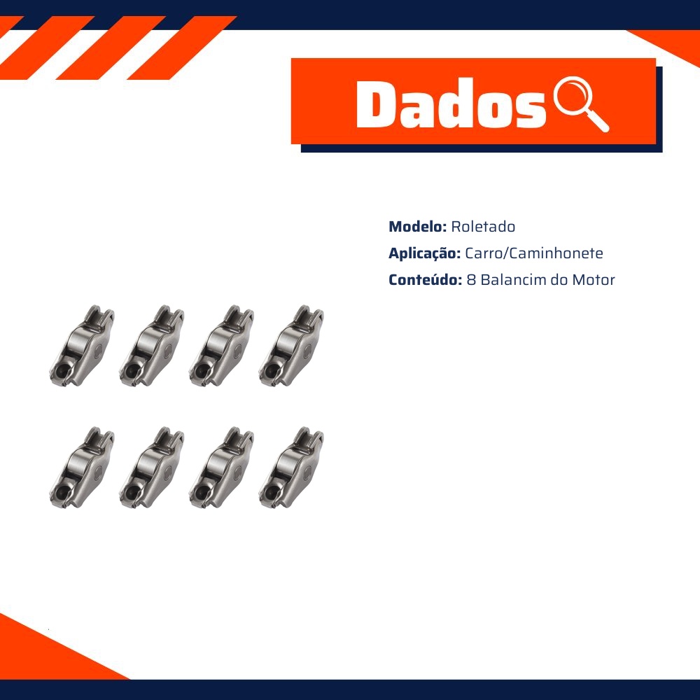 Jogo 8 Balancins do Motor Roletado - Indisa - BL2501
