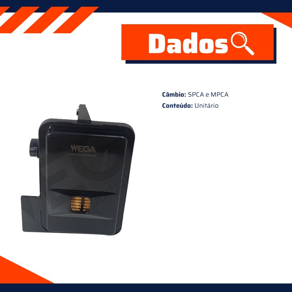 Filtro de Óleo do Câmbio Automático para Honda City e Civic - Wega - WFC-221