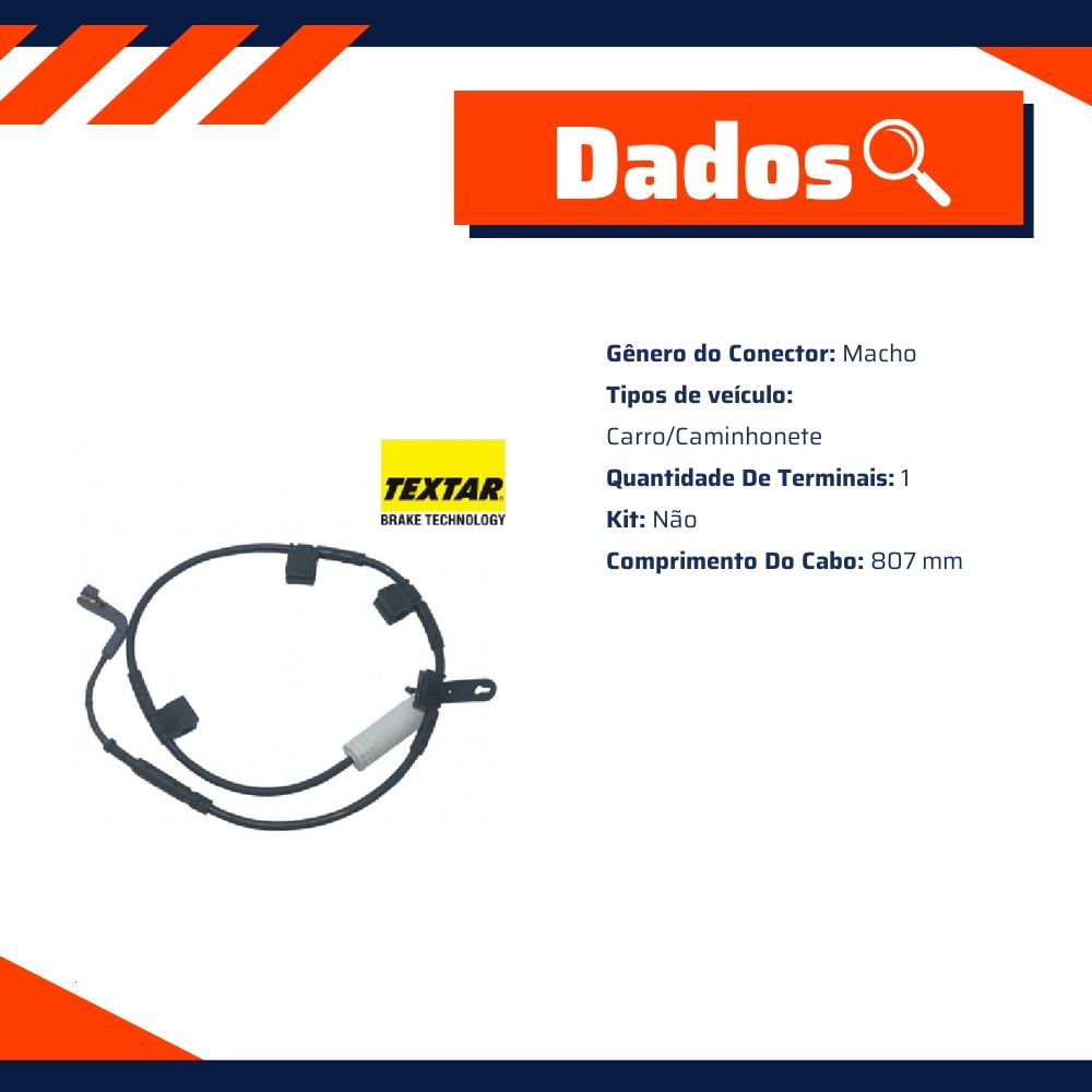 Sensor de Desgaste de Pastilha de Freio - Textar - 98036200