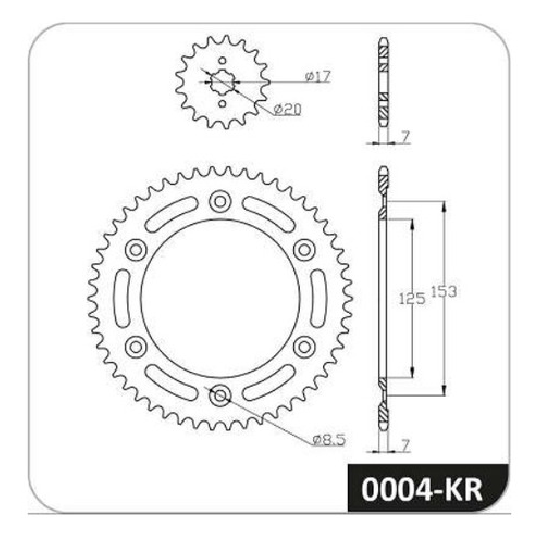 Kit Transmissão para Honda NXR 150 BROS - Cobreq - 0004-KR