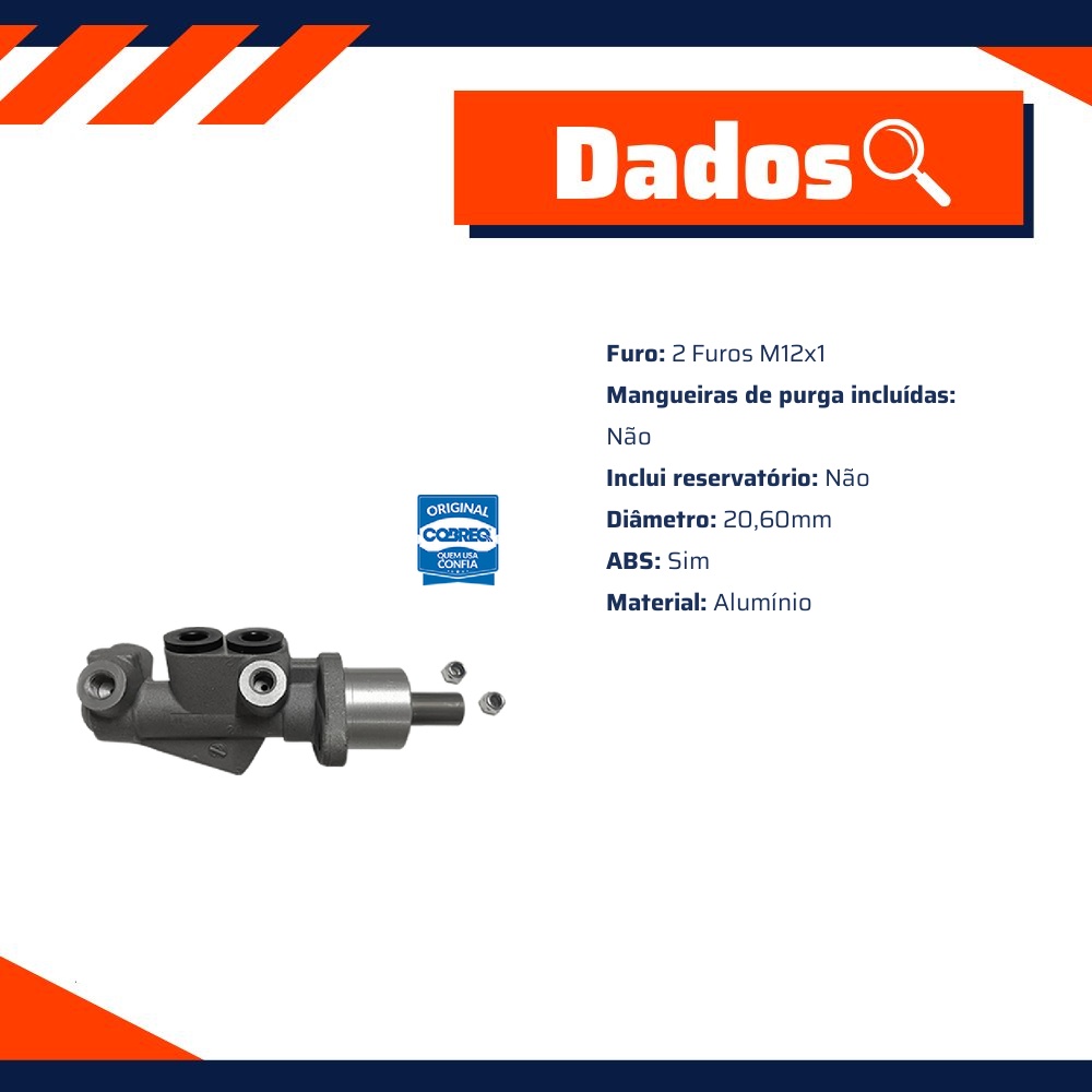 Cilindro Mestre Duplo - Cobreq - 0015-CM