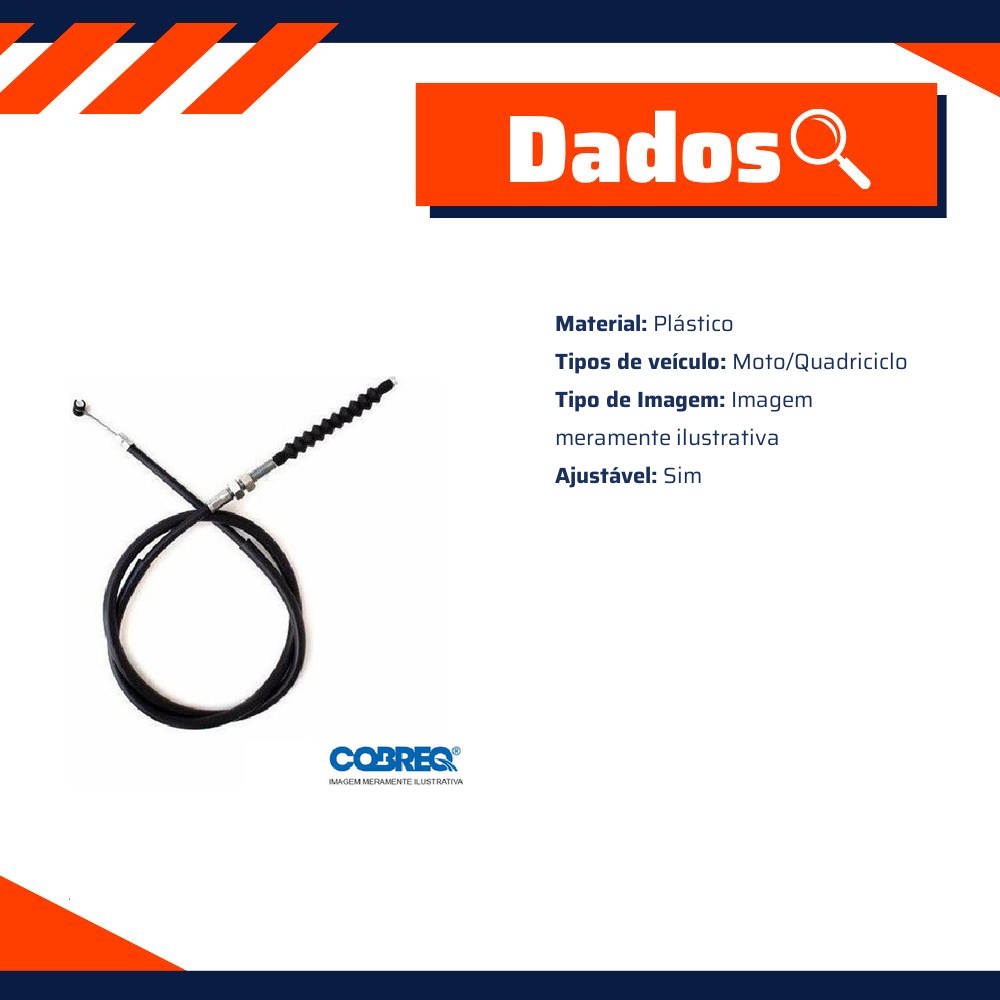 Cabo de Embreagem para Yamaha YBR 125 e YBR 125 FACTOR - Cobreq - 0030-CABOE
