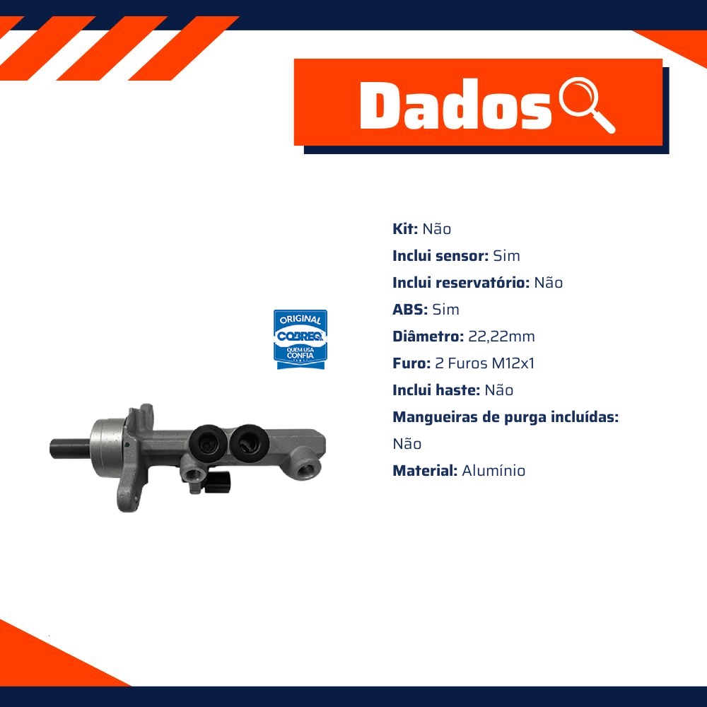 Cilindro Mestre Duplo - Cobreq - 0031-CM