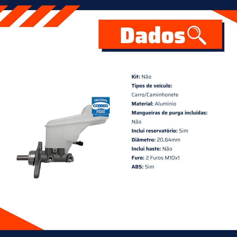 Cilindro Mestre Duplo - Cobreq - 0035-CM