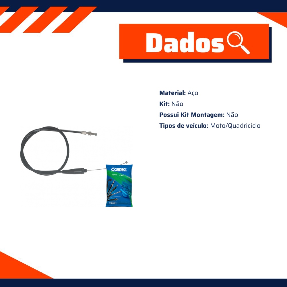 Cabo do Acelerador para Honda NXR 150 BROS - Cobreq - 0036-CABOA