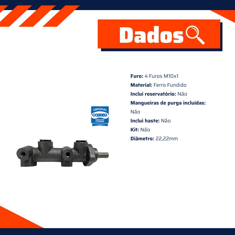 Cilindro Mestre Duplo - Cobreq - 0043-CM
