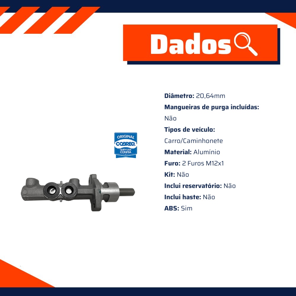 Cilindro Mestre Duplo - Cobreq - 0044-CM