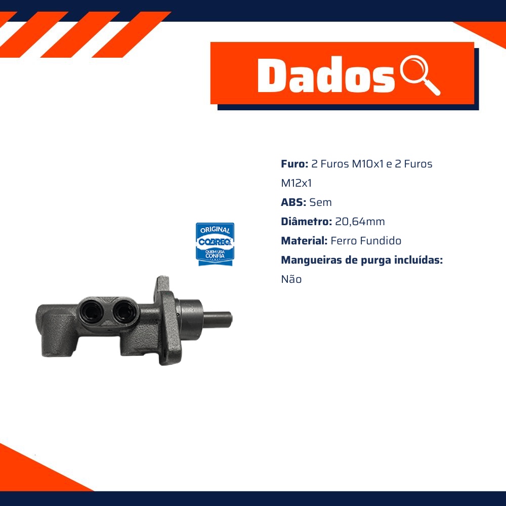 Cilindro Mestre Duplo - Cobreq - 0057-CM