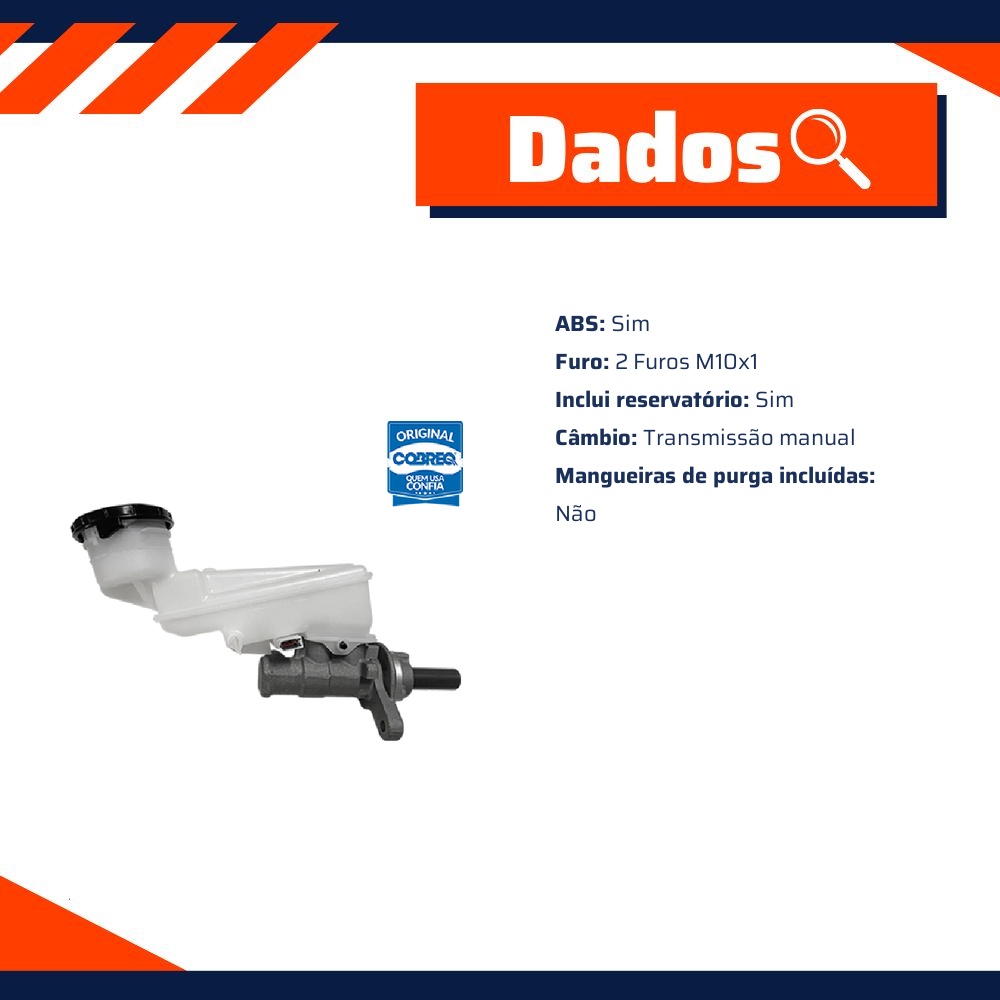 Cilindro Mestre Duplo para Chevrolet S10 e Trailblazer - Cobreq - 0062-CM