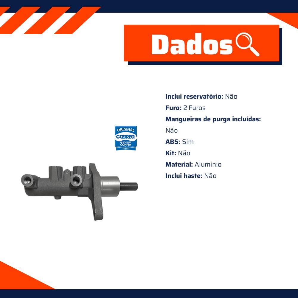 Cilindro Mestre Duplo para Renault Master - Cobreq - 0083-CM