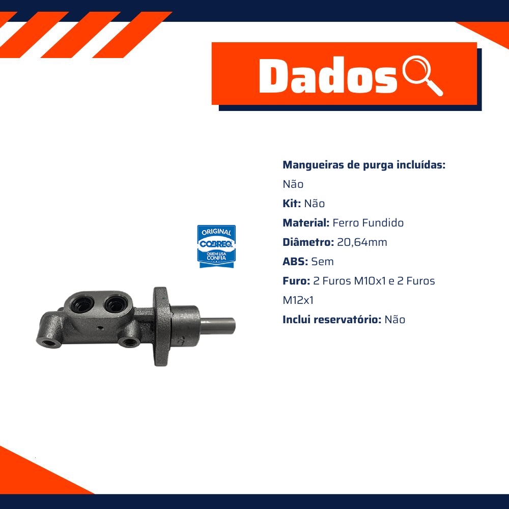 Cilindro Mestre Duplo - Cobreq - 0088-CM