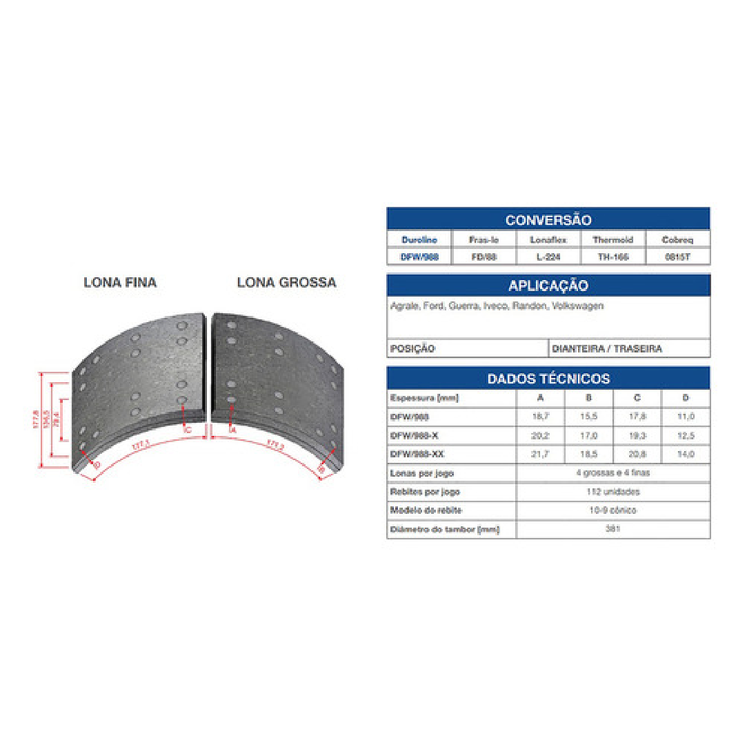 Lona de Freio - Cobreq - 0815T-140
