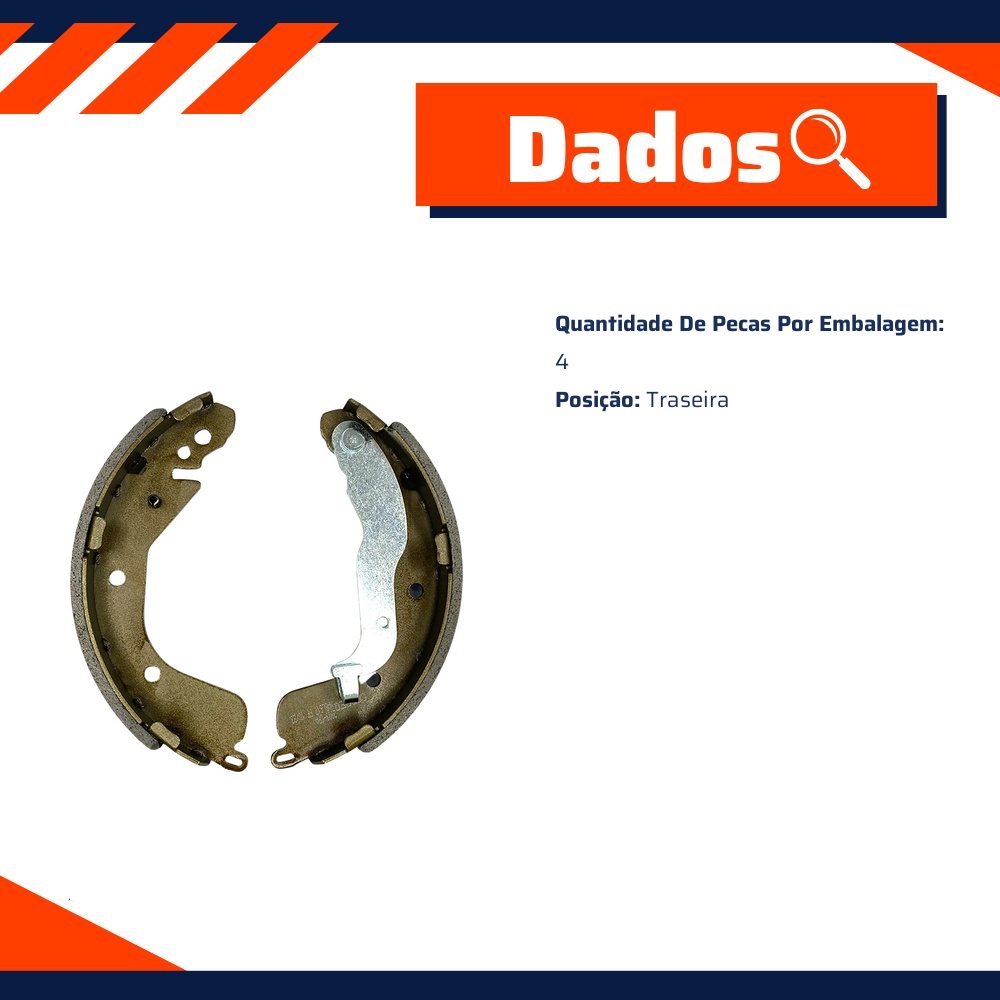 Sapata de Freio Traseira para Chevrolet Onix e Onix Plus - Cobreq - 2809-CPA