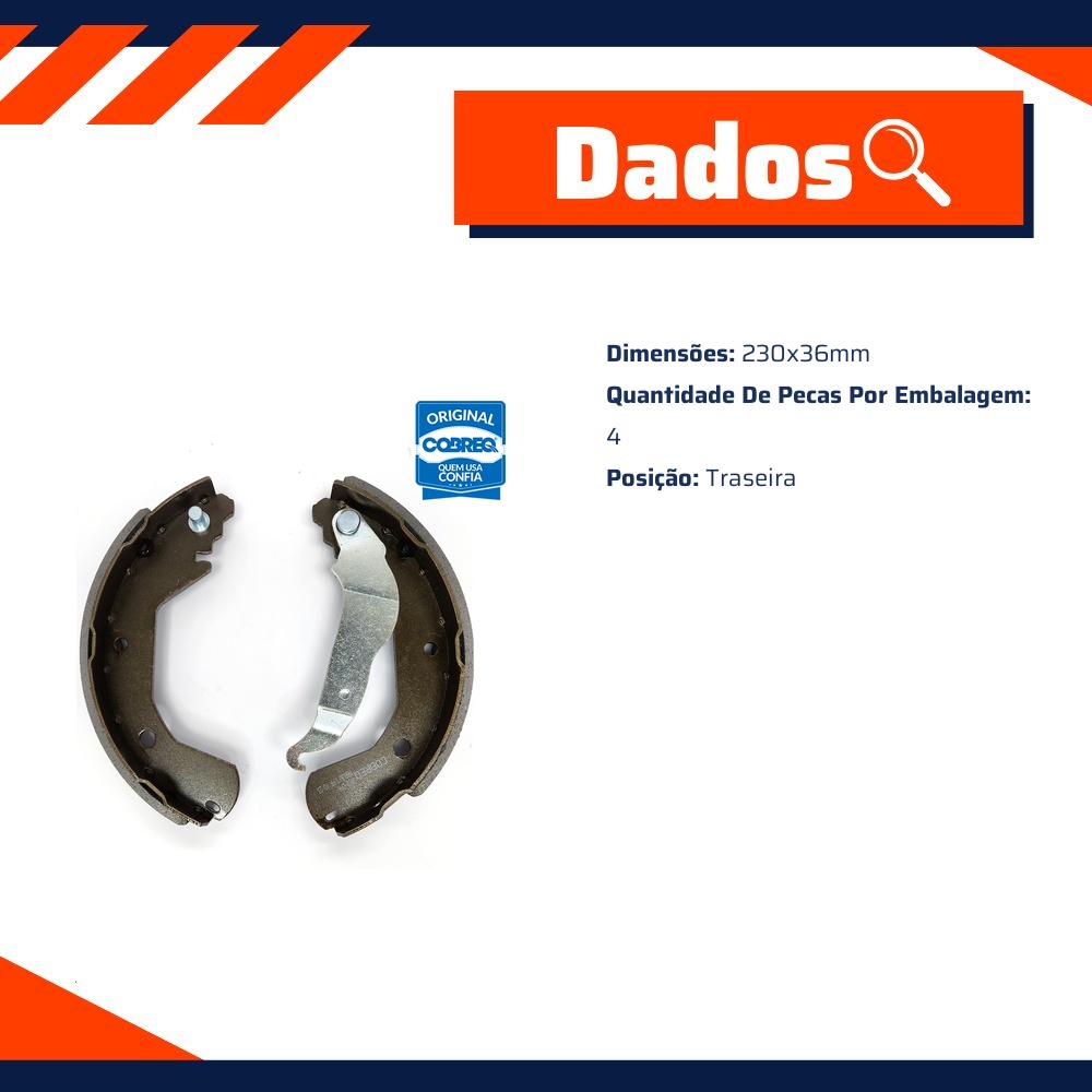 Sapata de Freio Traseira para Chevrolet Tracker - Cobreq - 2812-CPA